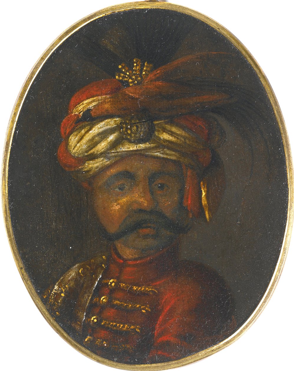 Soliman II - Sulejman II (1642-1691), Sułtan Imperium Osmańskiego - Anonimowy - II poł. - Gwasz na drewnie - 12x8,4 - Kolekcja prywatna autorstwa Anonymous Anonymous