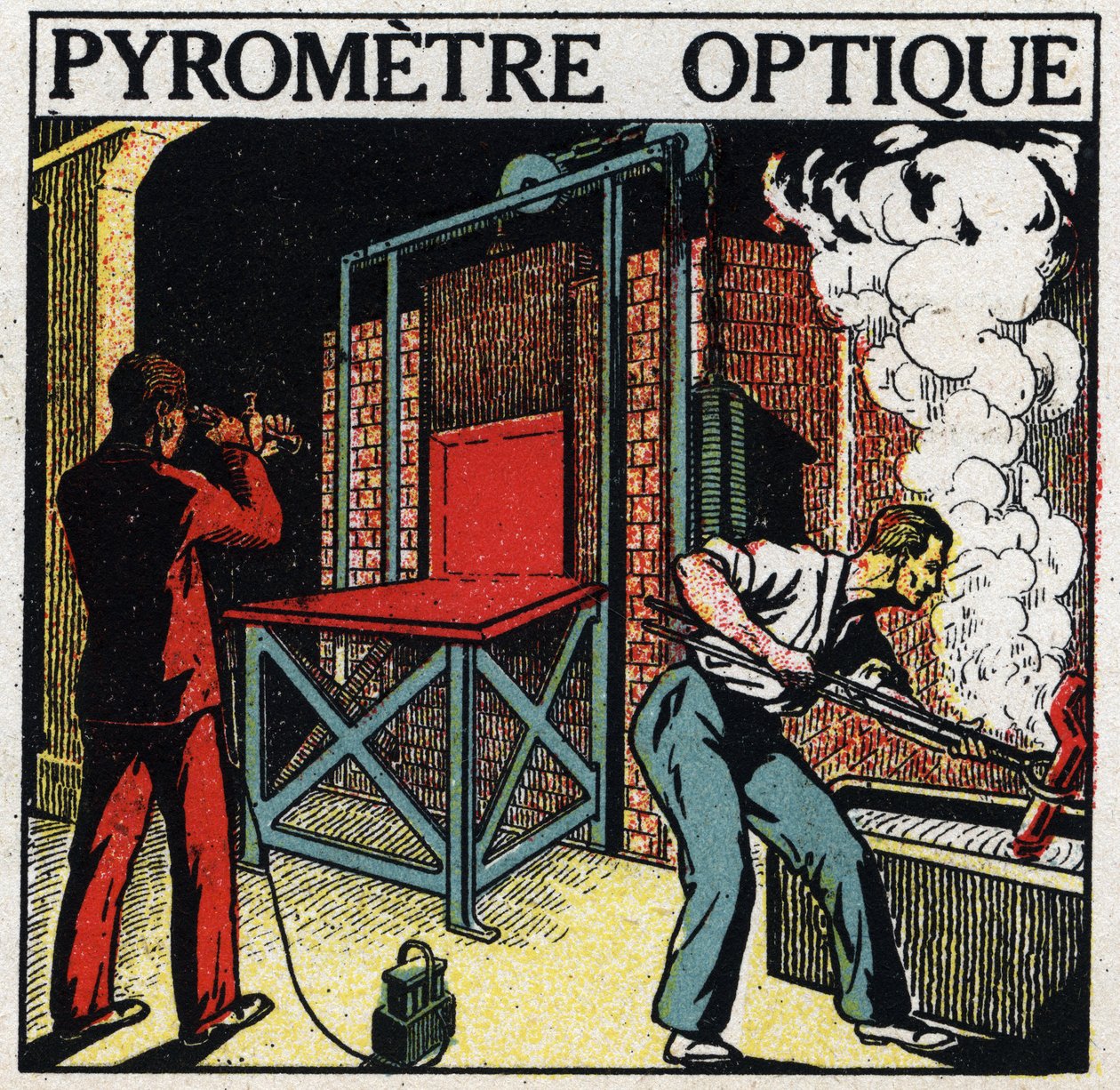 Analiza spektralna: pirometr optyczny. Anonimowa ilustracja z 1925 r. Ze zbiorów prywatnych. autorstwa Anonymous Anonymous