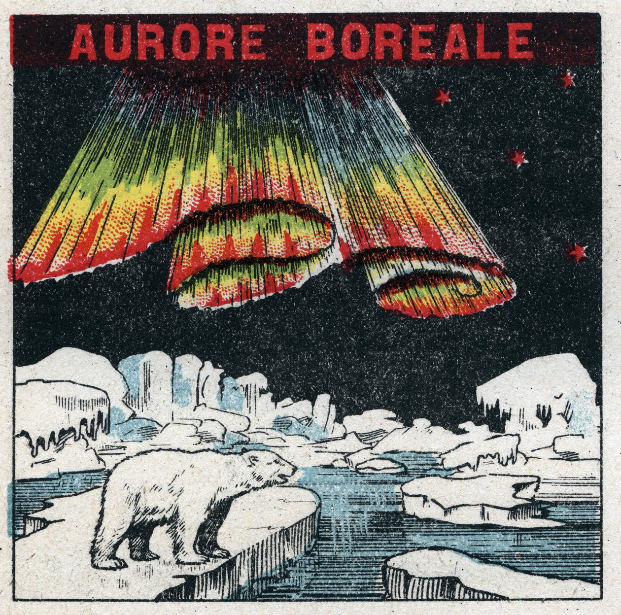 Magnetyzm ziemski: zorza polarna w Arktyce spowodowana burzą magnetyczną. Anonimowa ilustracja z 1925 r. Ze zbiorów prywatnych. autorstwa Anonymous Anonymous