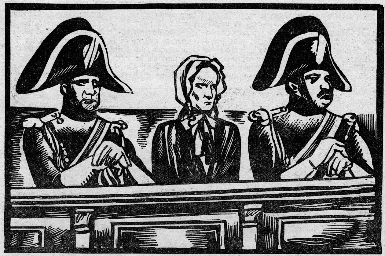 Sprawa Henriette Cornier, reprezentowanej na stoisku w procesie o zabójstwo niemowlęcia, niedaleko jej pracodawców w listopadzie 1825 r. Ilustracja zaczerpnięta z „”Le petit journal illustious”” 1931 autorstwa Anonymous Anonymous