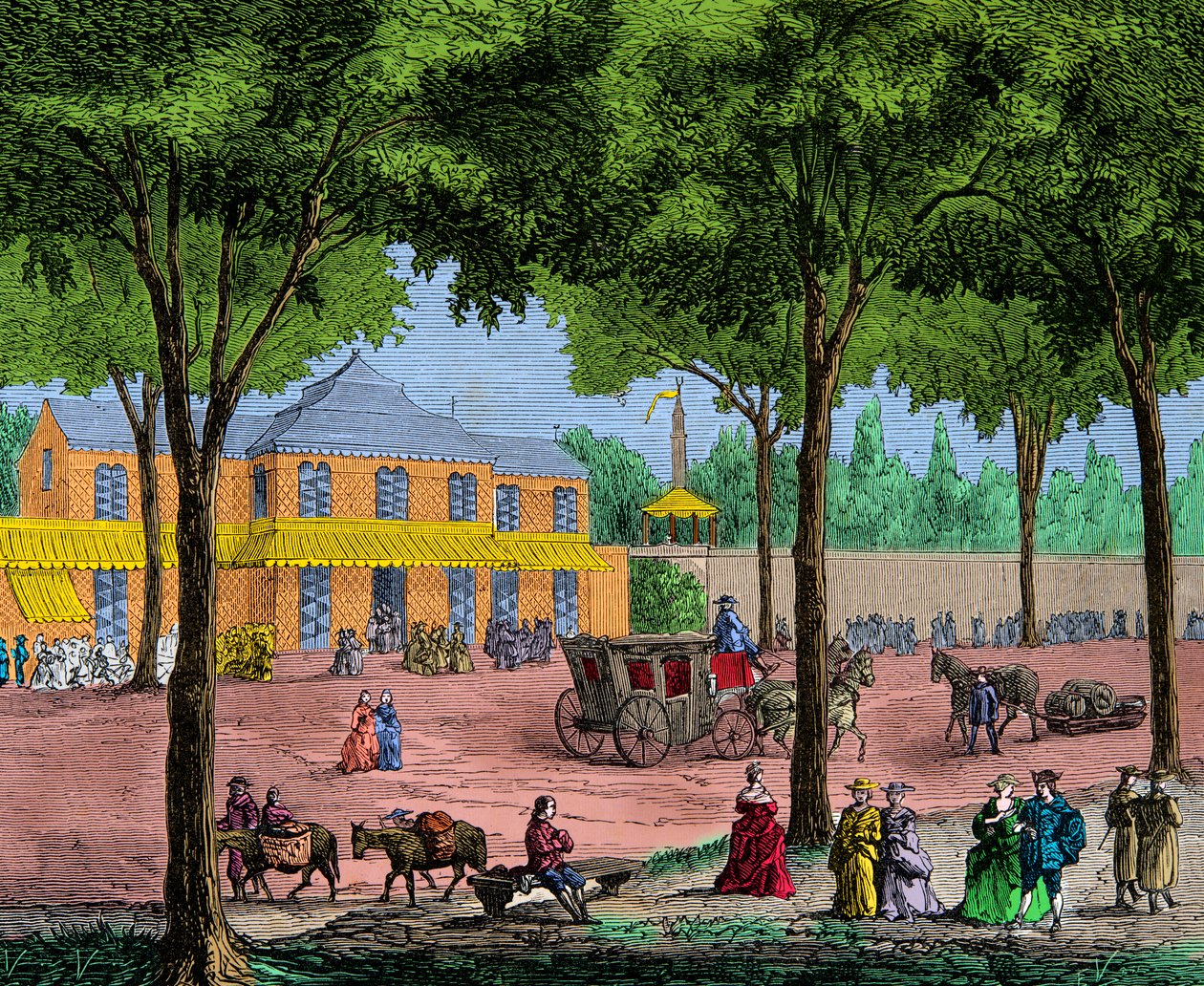 Turecka kawiarnia na Boulevard du Temple w Paryżu w 1780 r., rycina, kolekcja prywatna autorstwa Anonymous Anonymous