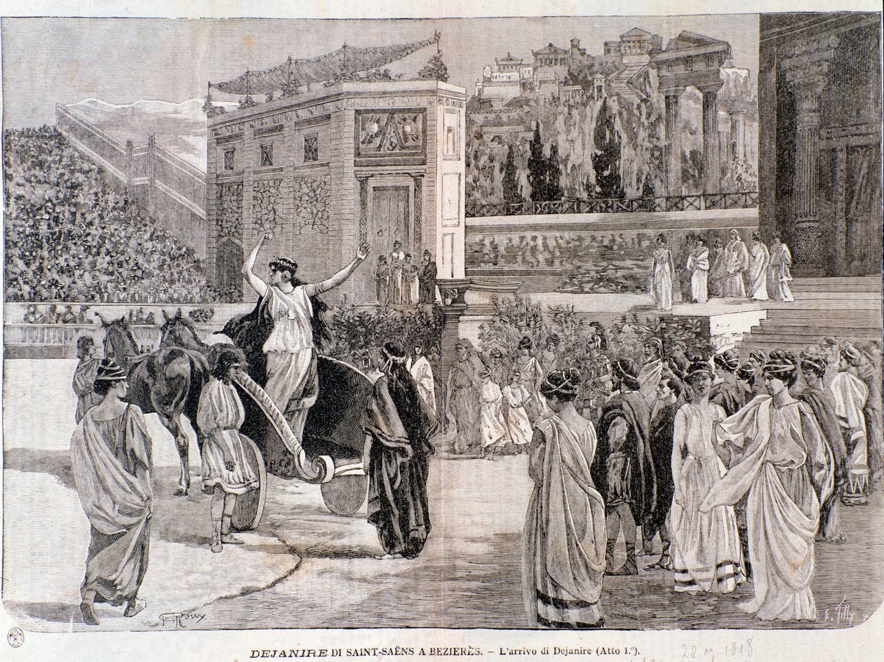 Przybycie Deianira ze sztuki Dejanira Camille Saint-Saensa wystawionej na arenie Beziersa w 1898 roku autorstwa Anonymous Anonymous
