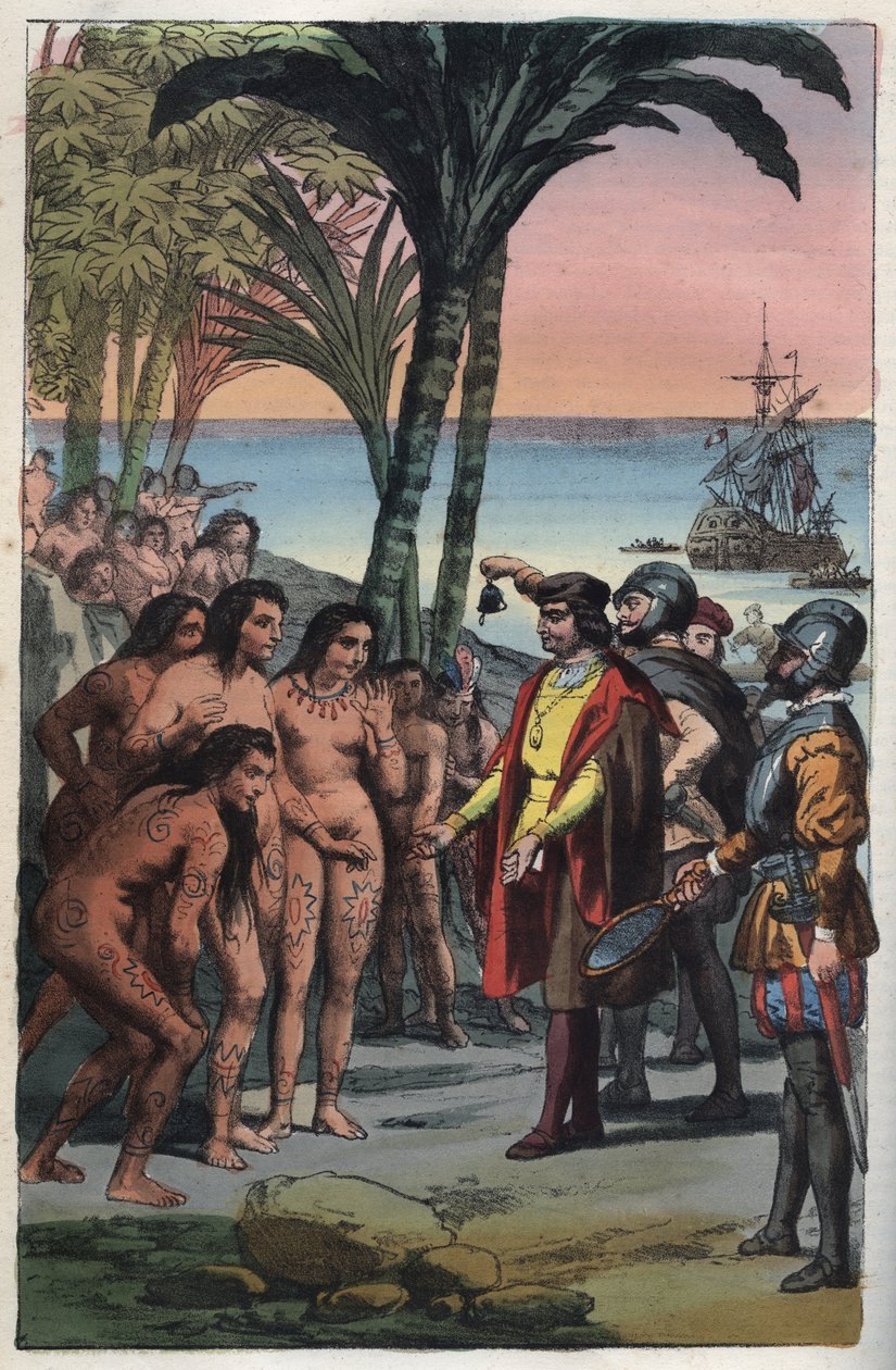 Przybycie odkrywcy Krzysztofa Kolumba (1451-1506) do Ameryki autorstwa Anonymous Anonymous