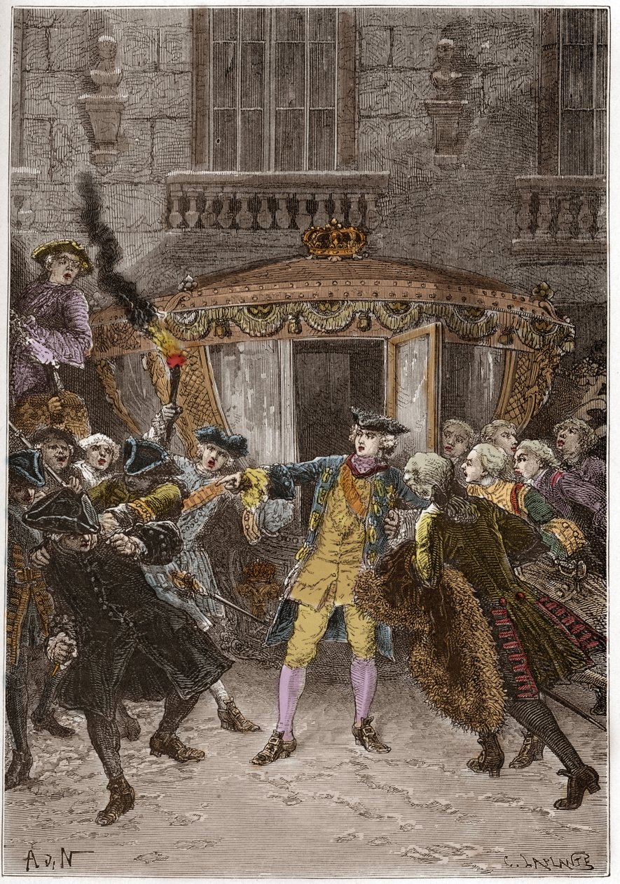 Atak Damiensa (styczeń 1757) - (Robert-Francois Damier autorstwa Anonymous Anonymous