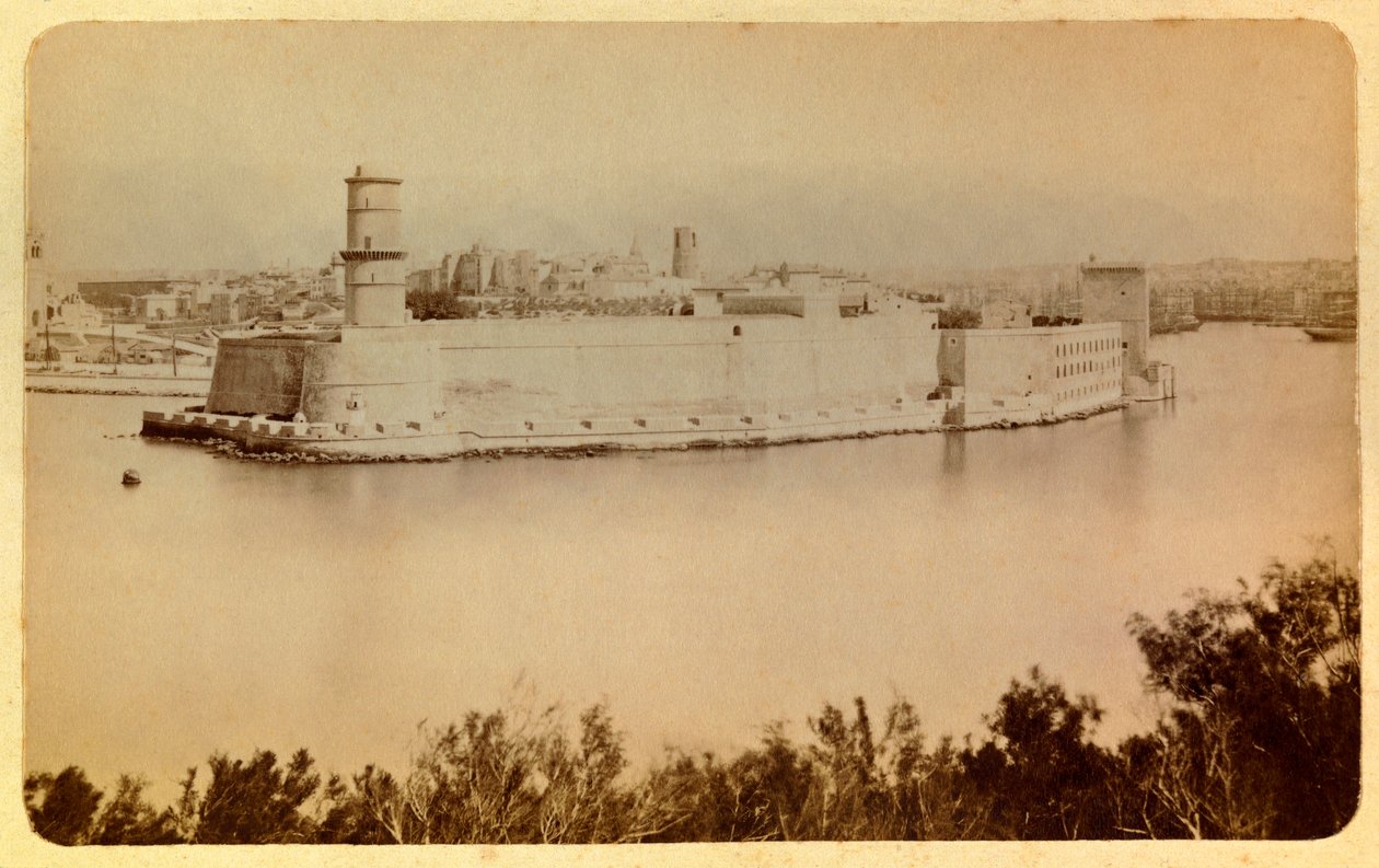 Marsylia i okolice ok. 1885 -1890: Fort Saint Jean, widok z Pharo, zbiory prywatne autorstwa Anonymous Anonymous
