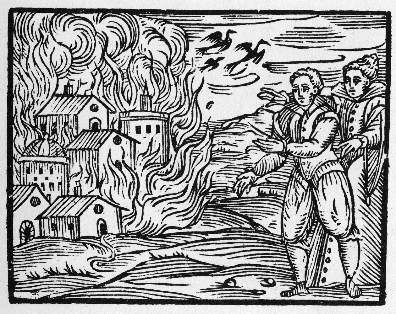 Klątwa czarodziejów palących miasto – „Kompendium Maleficarum” – dotyczy wiedźm, ich zła i ich podstępów autorstwa Francesco Marii Guazzo lub Guaccio lub Guaccius (15??-16??) 1608 Kolekcja prywatna autorstwa Anonymous Anonymous