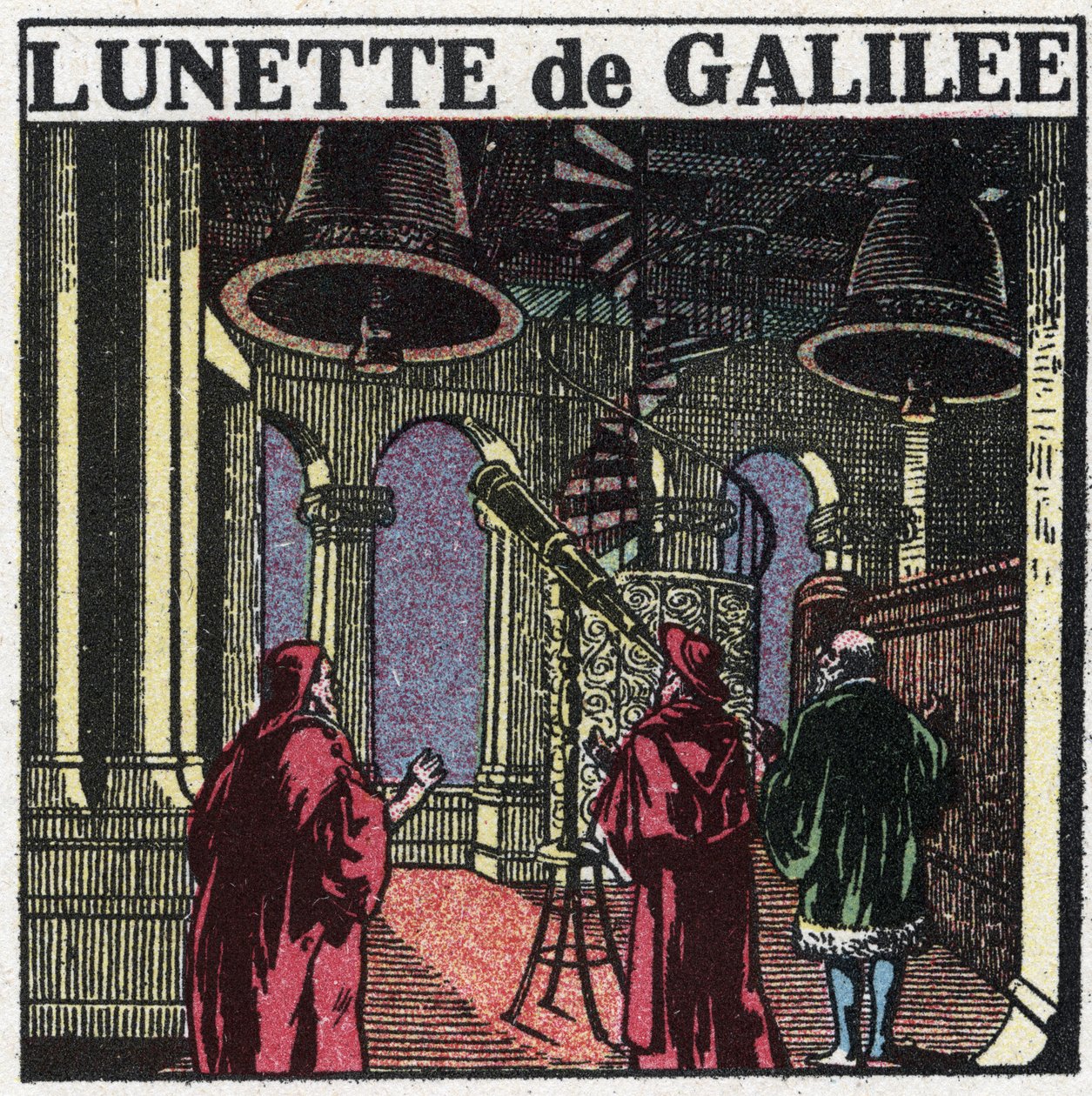 Pierwsze przyrządy optyczne: astronomiczna luneta Galileusza Galilei zwanego Galileą (1564-1642) wynaleziona w 1610 r. Anonimowa ilustracja z 1925 r. Ze zbiorów prywatnych. autorstwa Anonymous Anonymous
