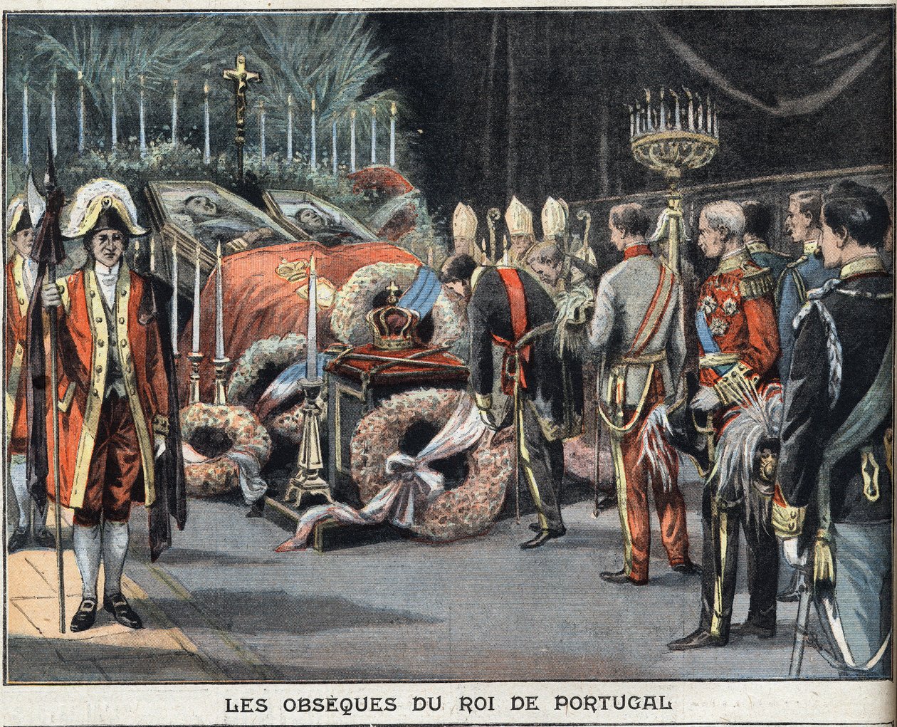 Obsesya króla Portugalii Karola I (1863-1908) zginęła zamordowana 1 lutego 1908 r. Rycina z gazety „Le Peute Parisien” 23.02.1908 r. Prywatna kolekcja. autorstwa Anonymous Anonymous