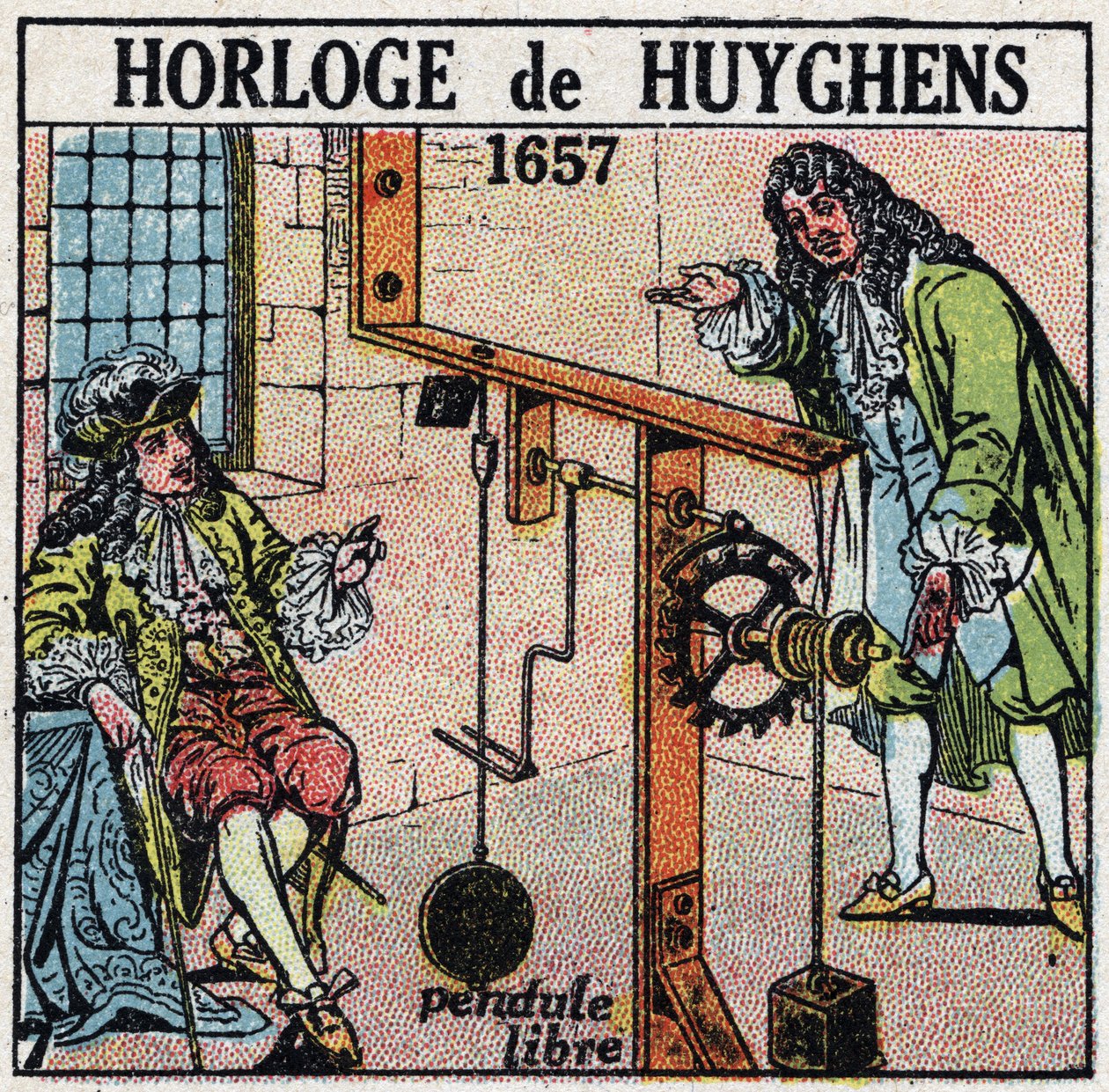 Czas: zegar wolne wahadło wynalezione przez Christiaana Huygensa (1629-1695) w 1657 r. Anonimowa ilustracja z 1925 r. Kolekcja prywatna. autorstwa Anonymous Anonymous