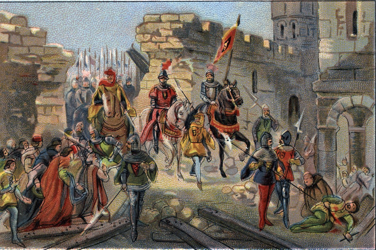 Triumfalny wjazd Ludwika II Flandrii (Louis de Dampierre znany jako Louis de Male lub Maele autorstwa Anonymous Anonymous