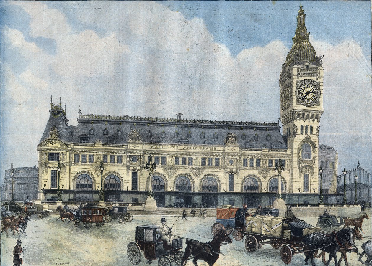 Widok Gare de Lyon w Paryżu w 1902 r. Grawer w „Le Peute Parisien”” autorstwa Anonymous Anonymous