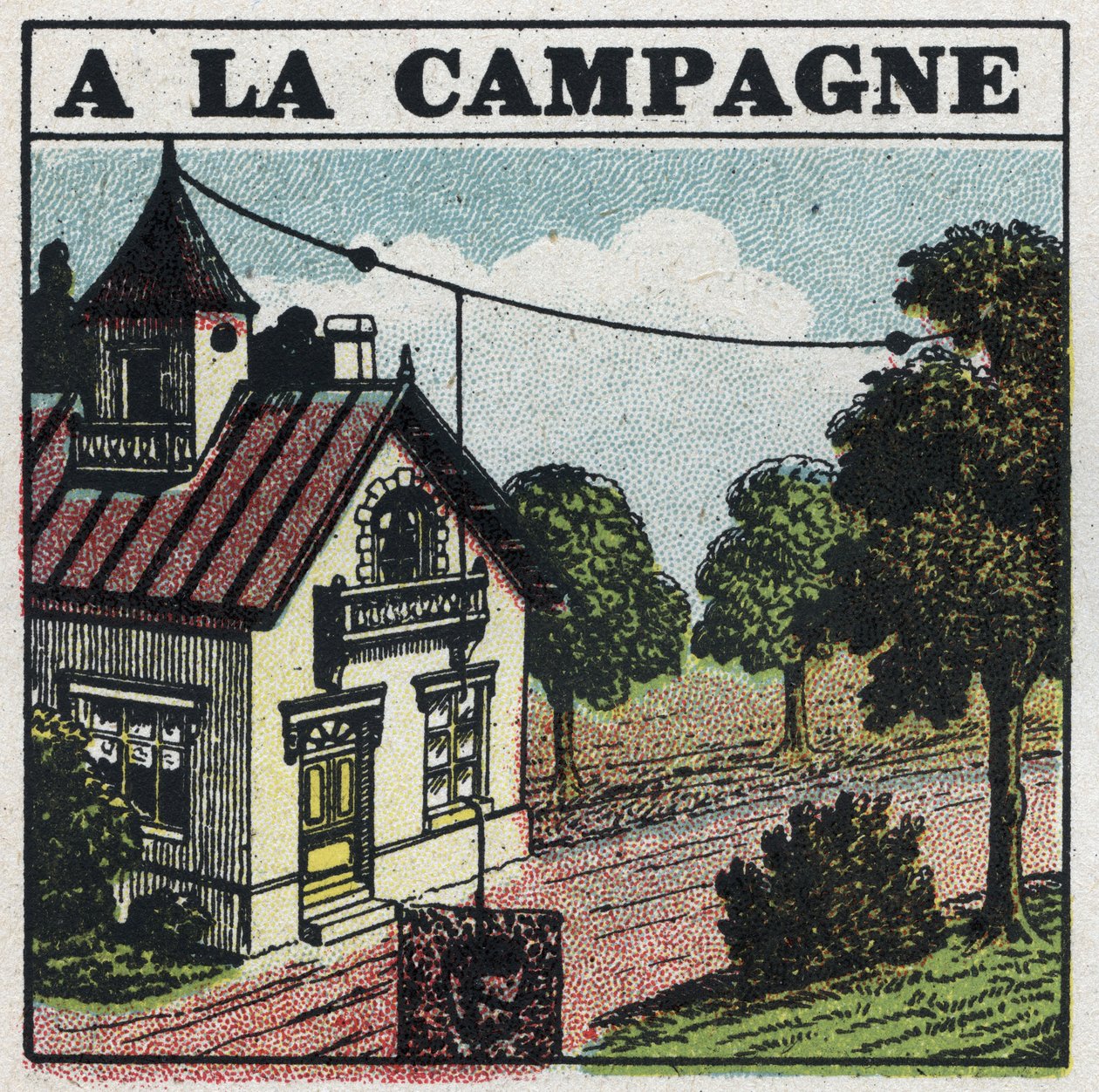 Telefonia bezprzewodowa: na wsi. Anonimowa ilustracja z 1925 r. Ze zbiorów prywatnych. autorstwa Anonymous Anonymous