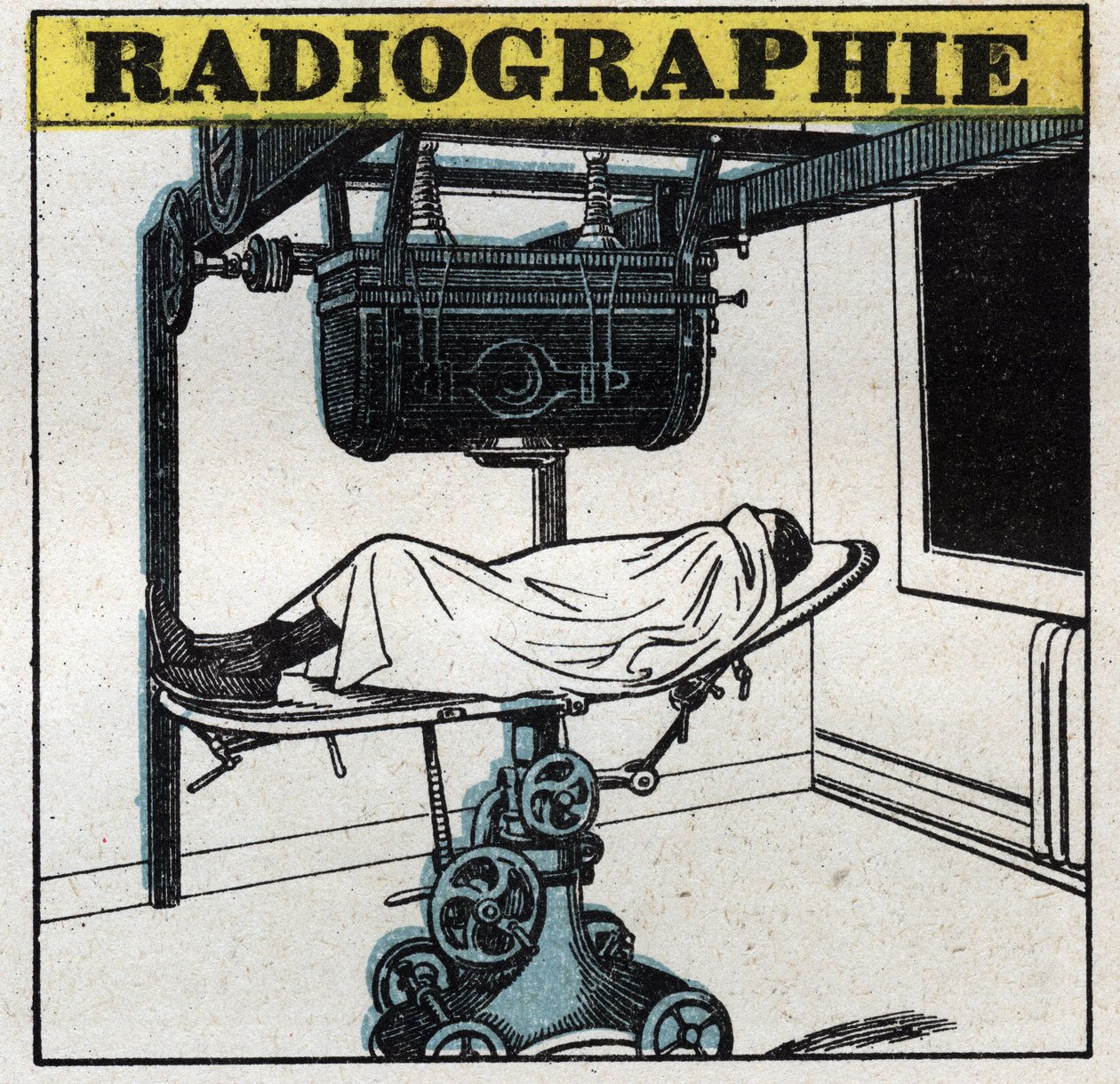 Promienie rentgenowskie: aparat rentgenowski. Anonimowa ilustracja z 1925 r. Ze zbiorów prywatnych. autorstwa Anonymous Anonymous