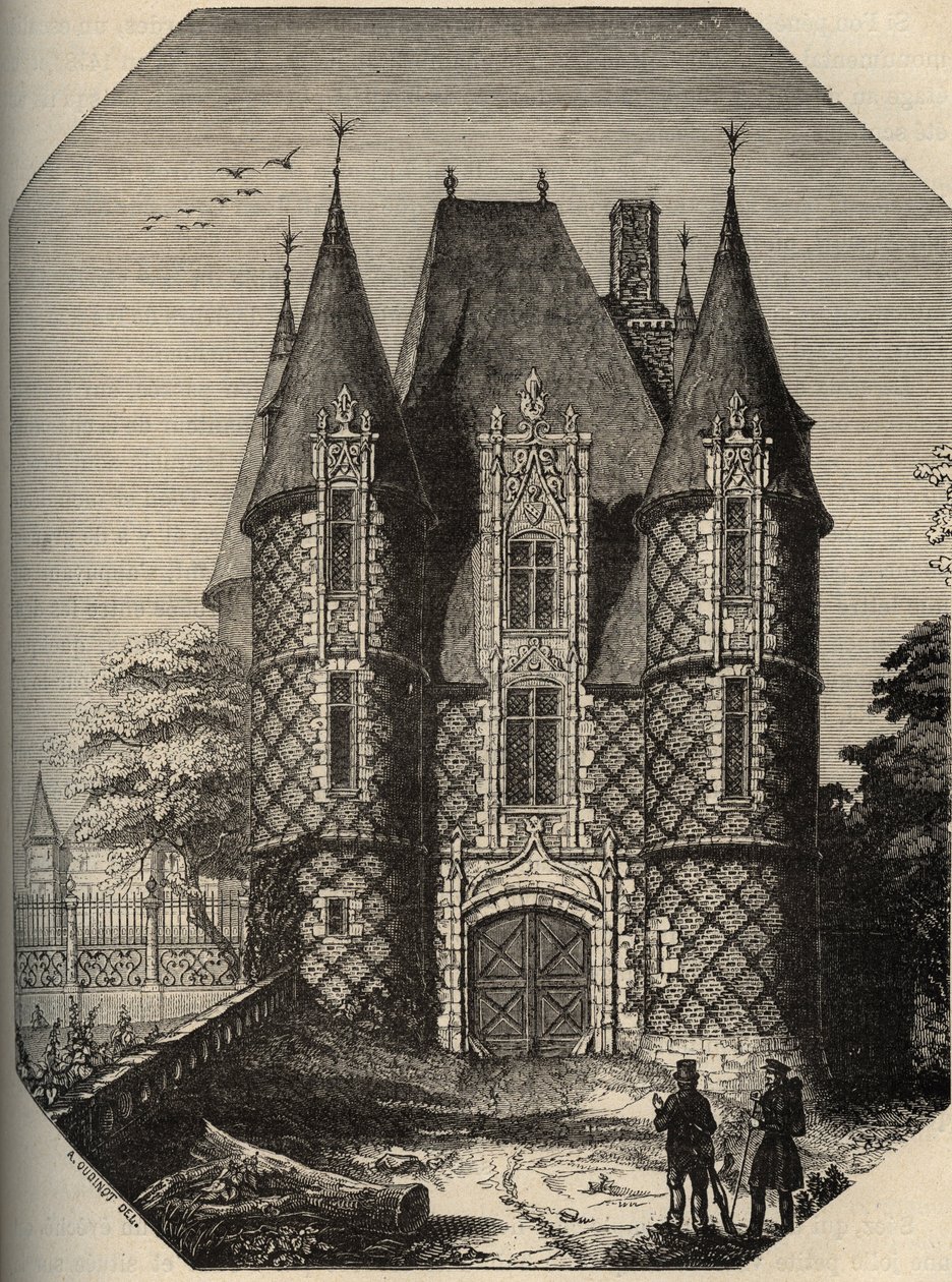 zamek Carrouges - Loch - Orne Normanise - grawerowanie w „” PATRIE”” - PACUREQUIREQUE OPIS FRANCJI W 6 TOMACH WG LUCIENA HUARDA - koniec XIX wieku autorstwa Anonymous Anonymous