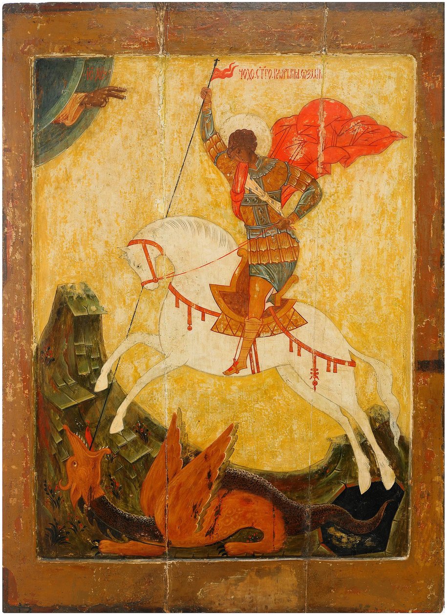 Święty Jerzy i Smok, ca. 1600 autorstwa Anonymous Russian icon painter