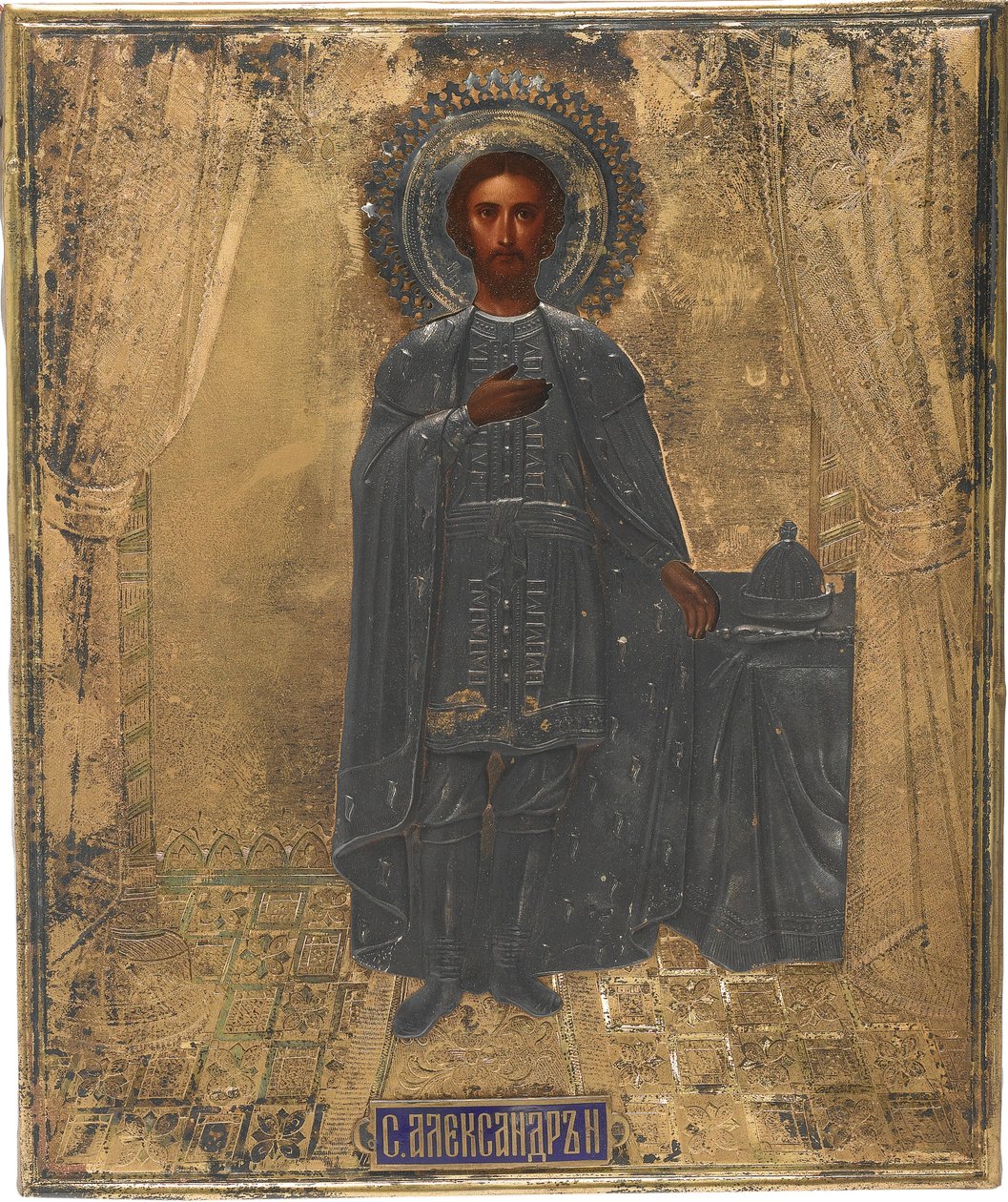 Święty Wielki Książę Aleksander Newski, XIX w. autorstwa Anonymous Russian icon painter