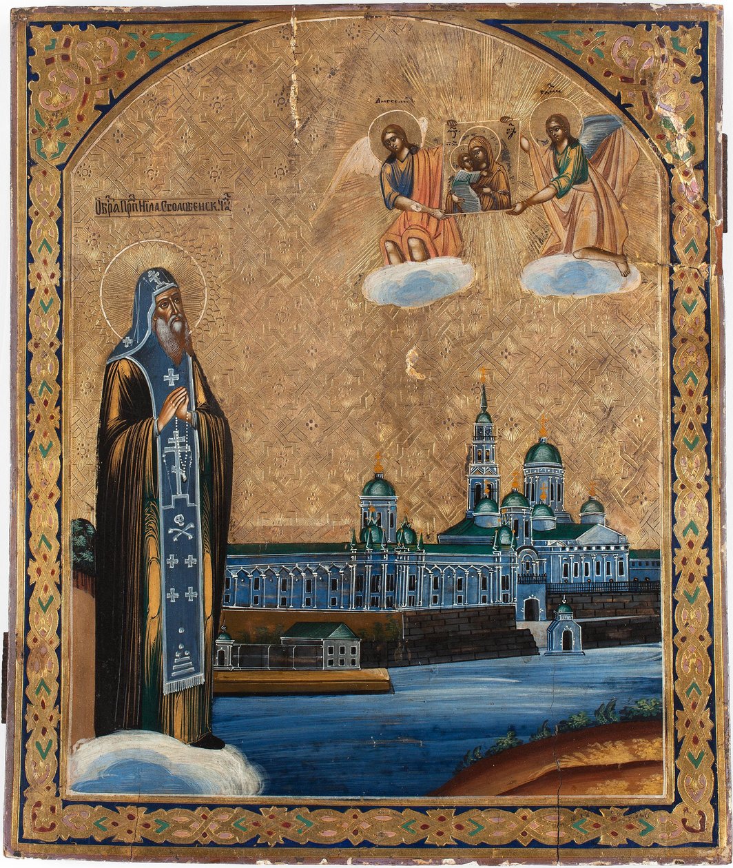 Św. Nilus z jeziora Seliger, XIX w autorstwa Anonymous Russian icon painter