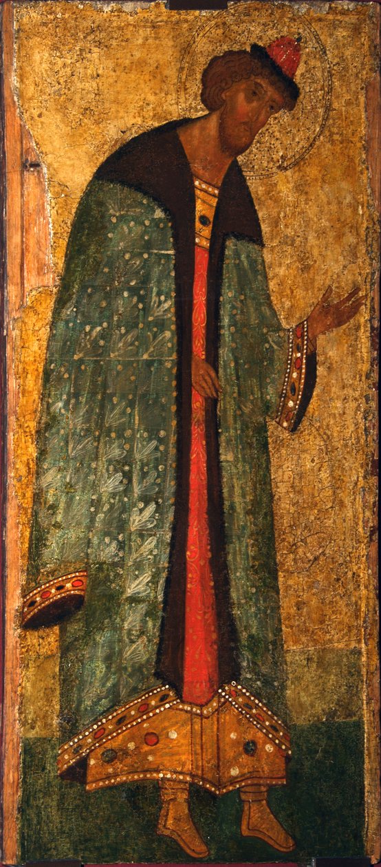 Święty książę Borys, XV w. autorstwa Anonymous Russian icon painter