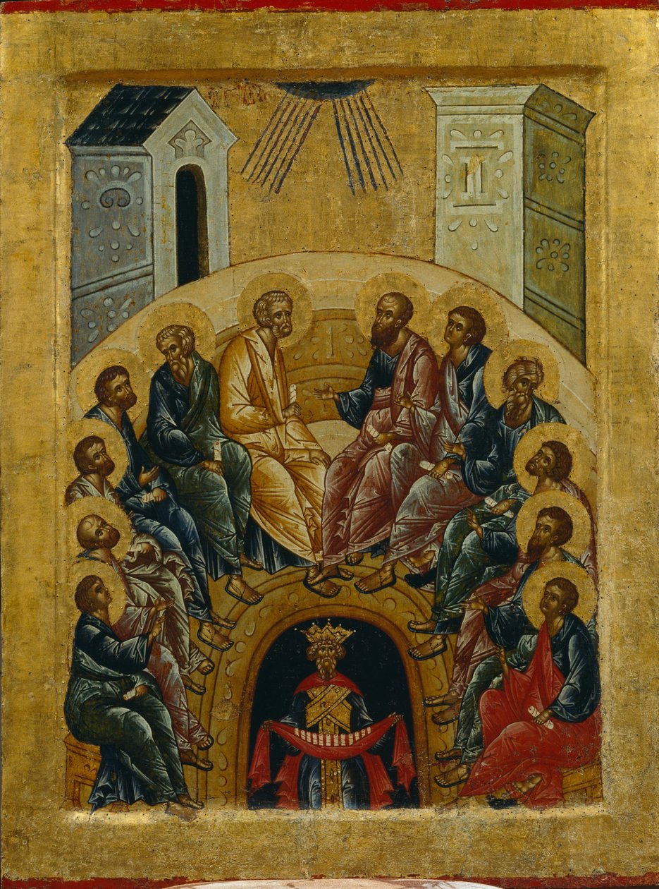 Zejście Ducha Świętego, 1497 autorstwa Anonymous Russian icon painter