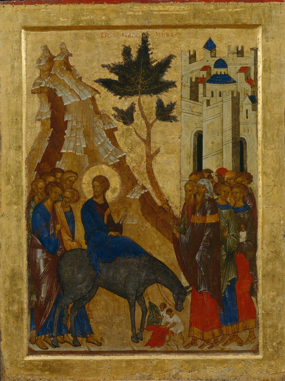 Wejście Chrystusa do Jerozolimy, 1497 autorstwa Anonymous Russian icon painter