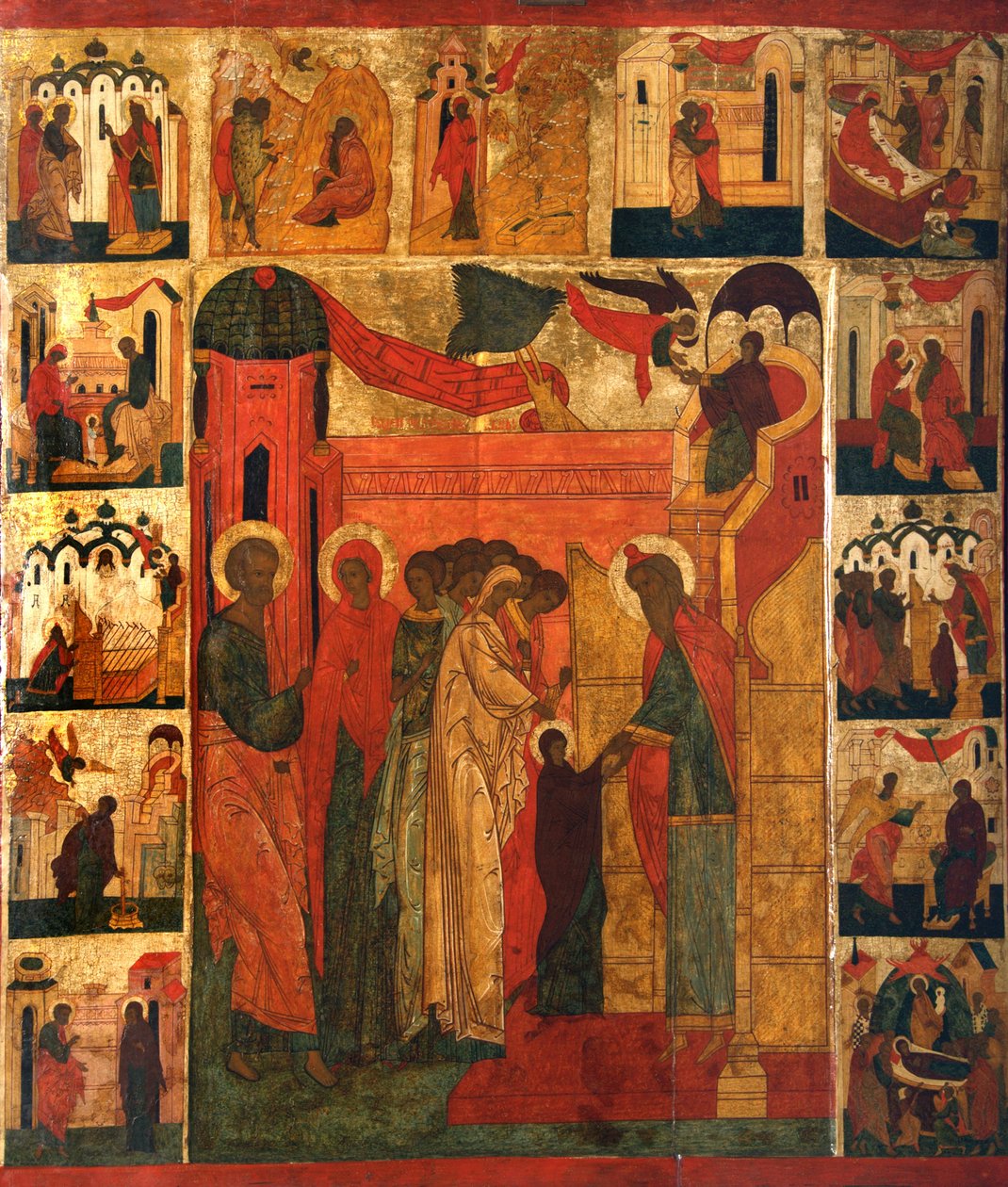Wejście Najświętszej Bogurodzicy do świątyni, XVI w. autorstwa Anonymous Russian icon painter