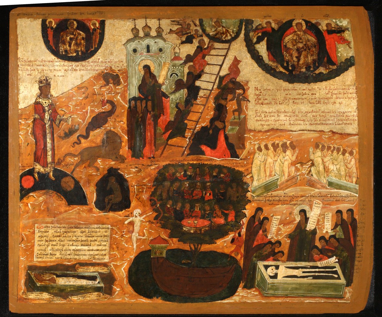 Drabina Boskiego Wzniesienia, połowa XVII wieku. autorstwa Anonymous Russian icon painter