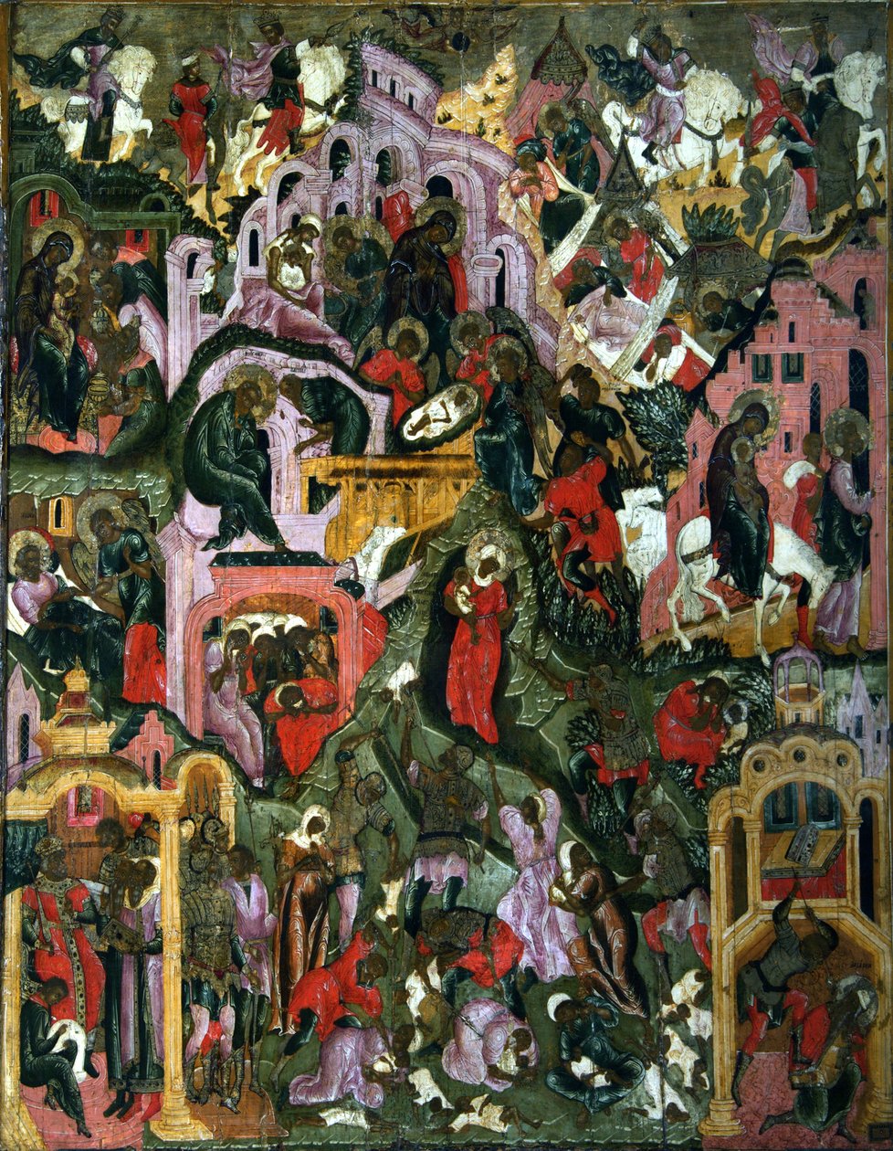 Narodzenia Pańskiego Noc Święta, druga połowa XVII wieku. autorstwa Anonymous Russian icon painter