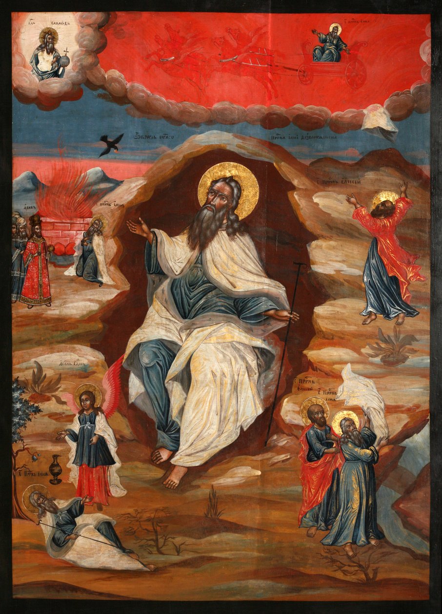 Prorok Eliasz na pustyni, koniec XVIII wieku. autorstwa Anonymous Russian icon painter