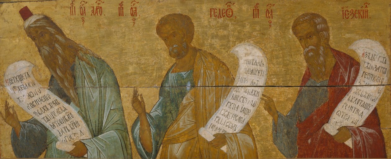 Prorocy Aaron, Gedeon i Ezechiel autorstwa Anonymous Russian icon painter