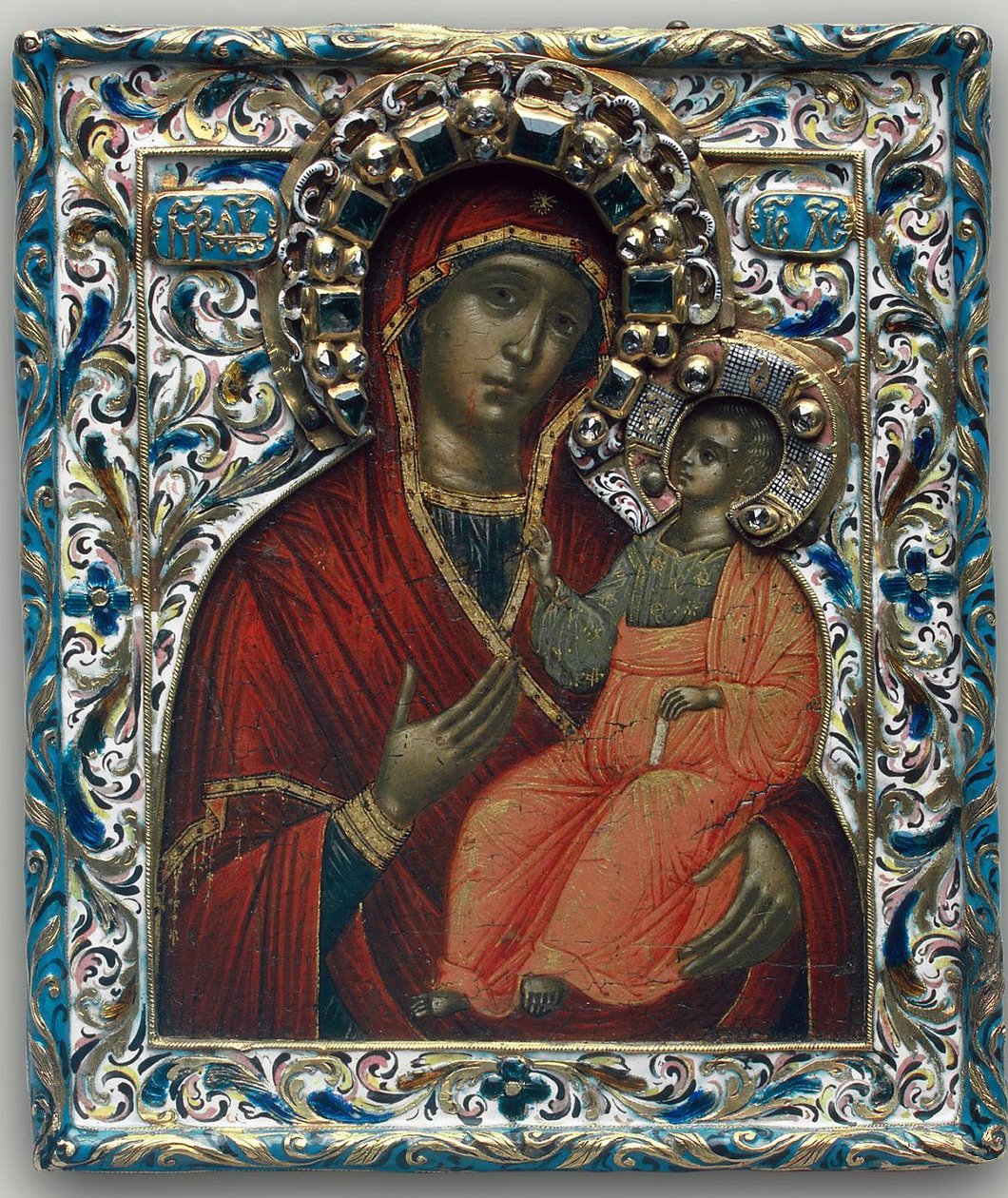 Theotokos z Tichvin, koniec XVII wieku autorstwa Anonymous Russian icon painter