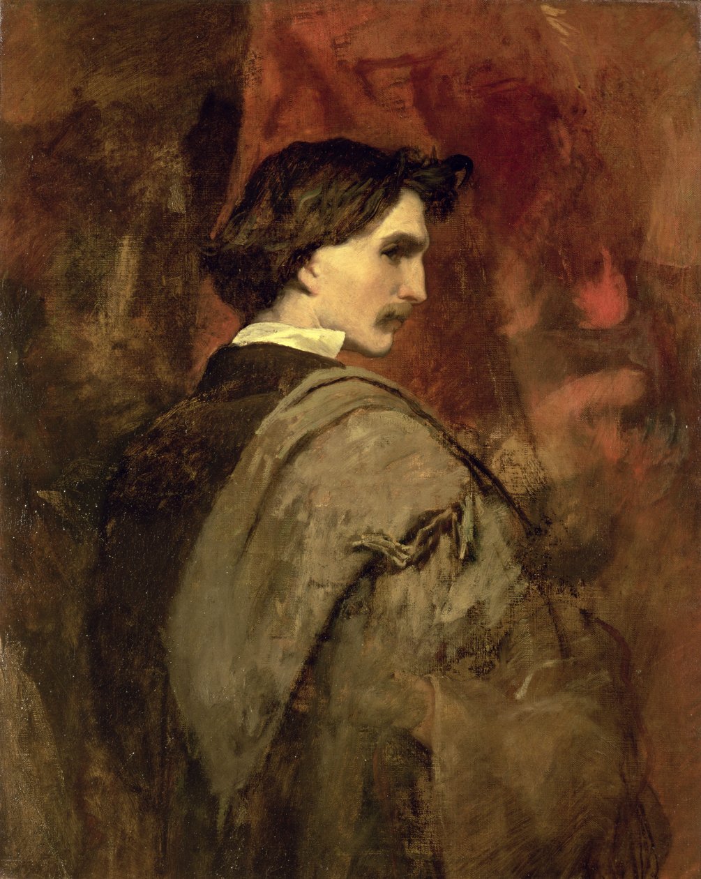 Autoportret, ok. 1860 autorstwa Anselm Feuerbach