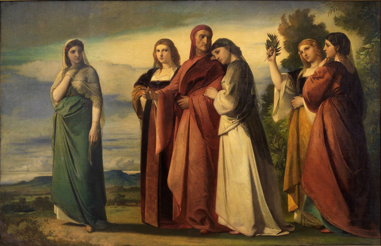 Dante i szlachetne damy z Rawenny autorstwa Anselm Feuerbach