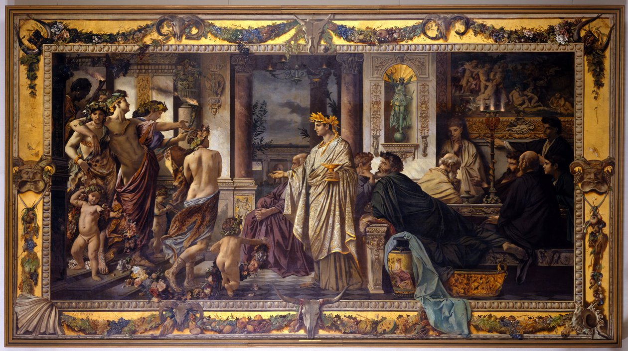 Uczta (według Platona), wersja druga autorstwa Anselm Feuerbach
