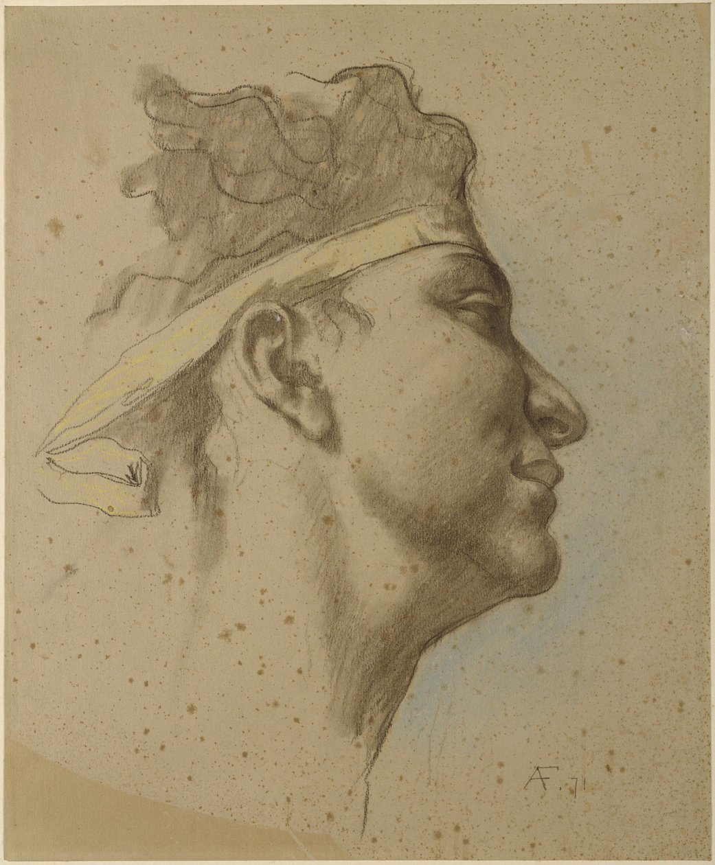 Głowa Alkibiadesa. Szkic do „Uczty” Platona autorstwa Anselm Feuerbach