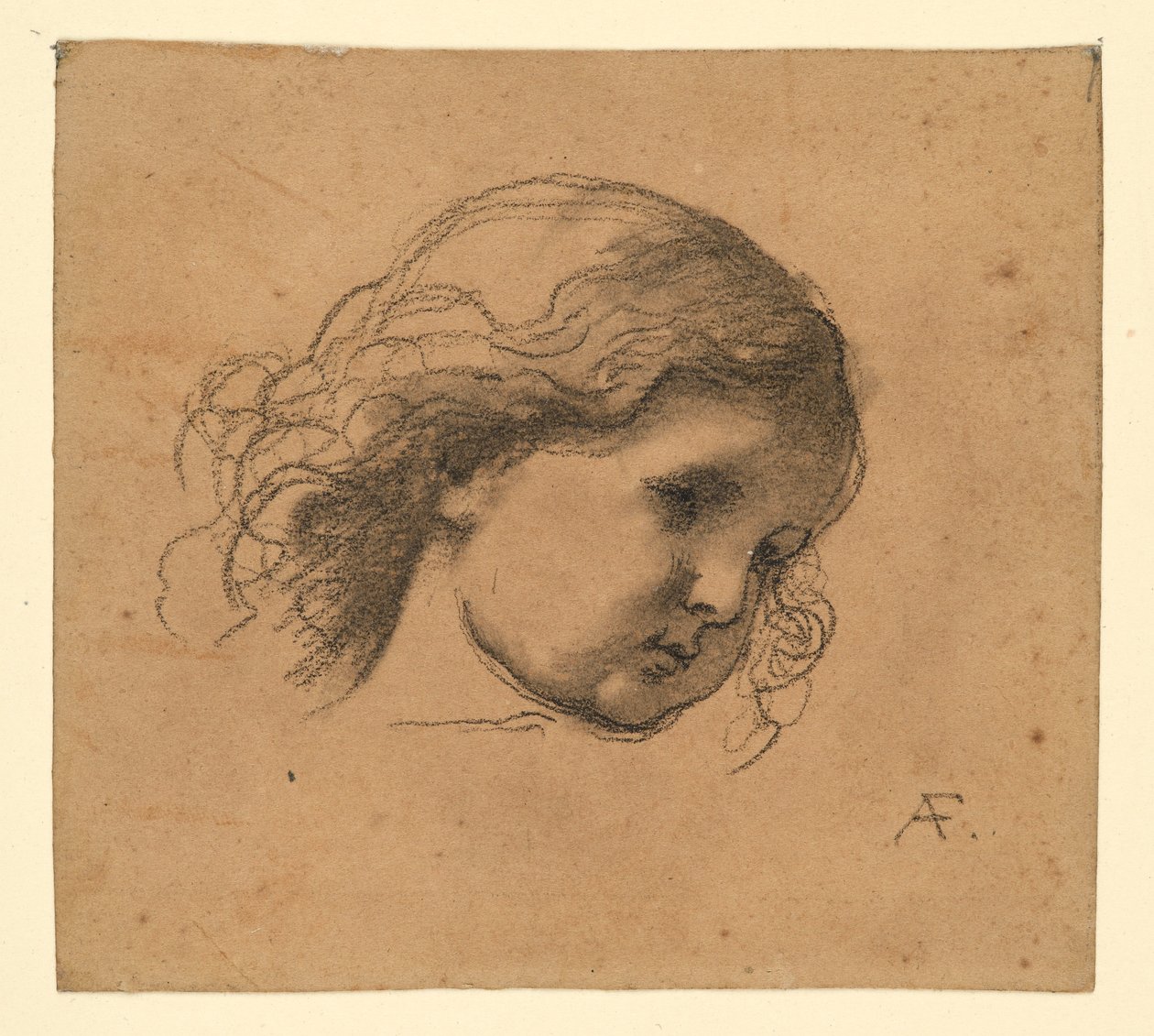 Kręcone włosy dziecka autorstwa Anselm Feuerbach