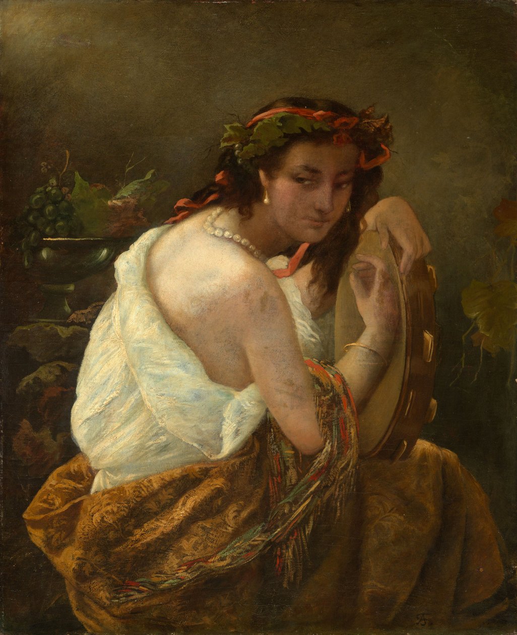 Cyganka z tamburynem autorstwa Anselm Feuerbach