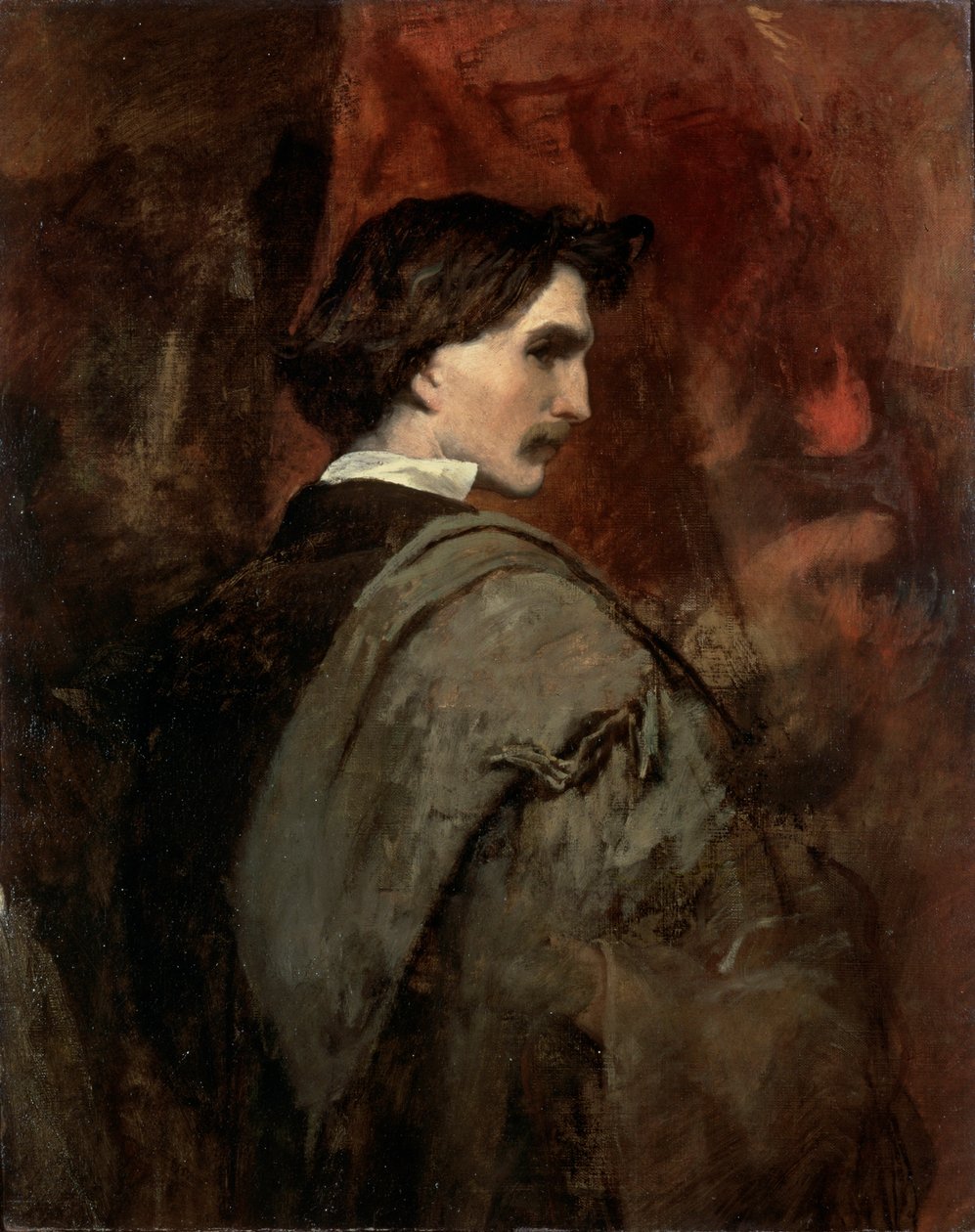 Autoportret, c1854-c1858 autorstwa Anselm Friedrich Feuerbach