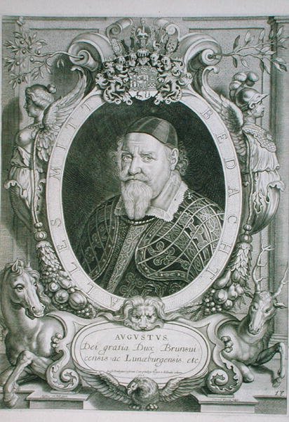 August Młodszy (1579-1666) książę Brunszwiku-Wolfenbuettel-Lueneberg, z „Portraits des Hommes Illustres”, sztych. autorstwa Anselmus van (after) Hulle