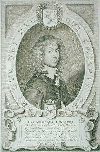 Ferdinand Ernst, hrabia Wallenstein, z „Portraits des Hommes Illustres”, sztychowanej przez Petrusa de Iode, wydana w 1706 r. (rycina) autorstwa Anselmus van (after) Hulle