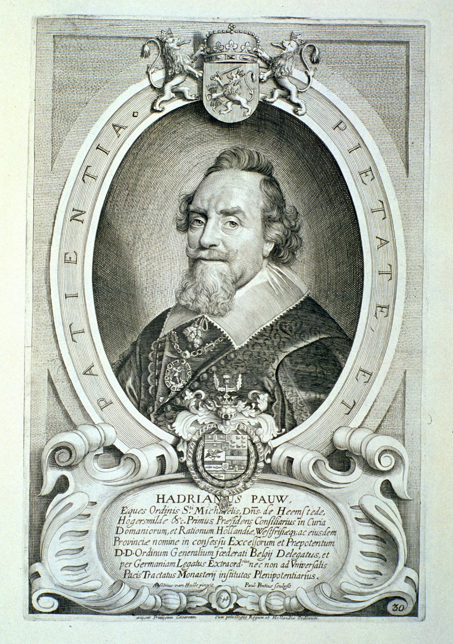 Adriaen Pauw (1585-1653) z „Portretów wybitnych ludzi”, sztychowanych przez Paulusa Pontiusa (1603-68) wydane w 1706 r. autorstwa Anselmus van Hulle