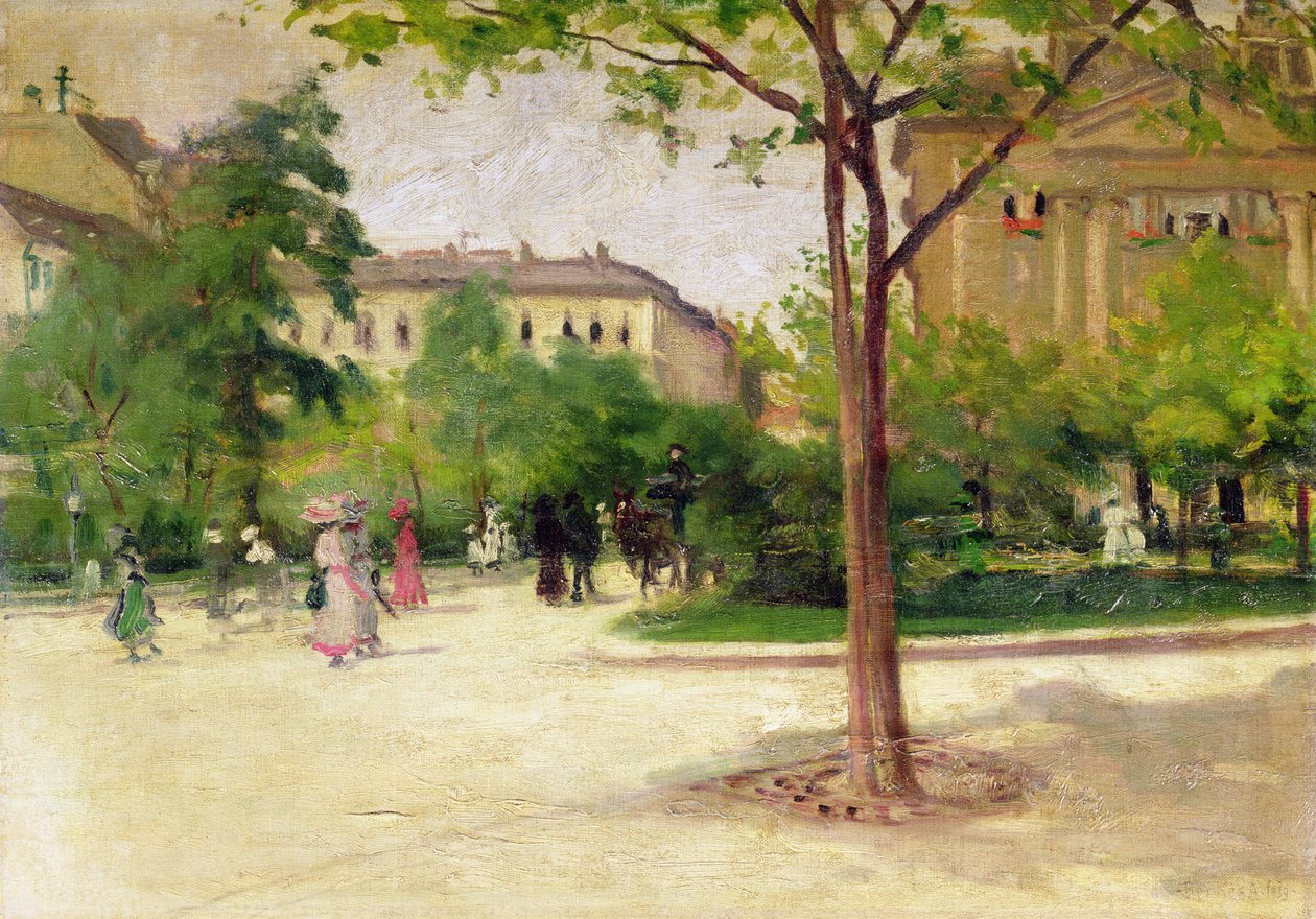 Budapesztańska scena uliczna, 1913 autorstwa Antal Berkes