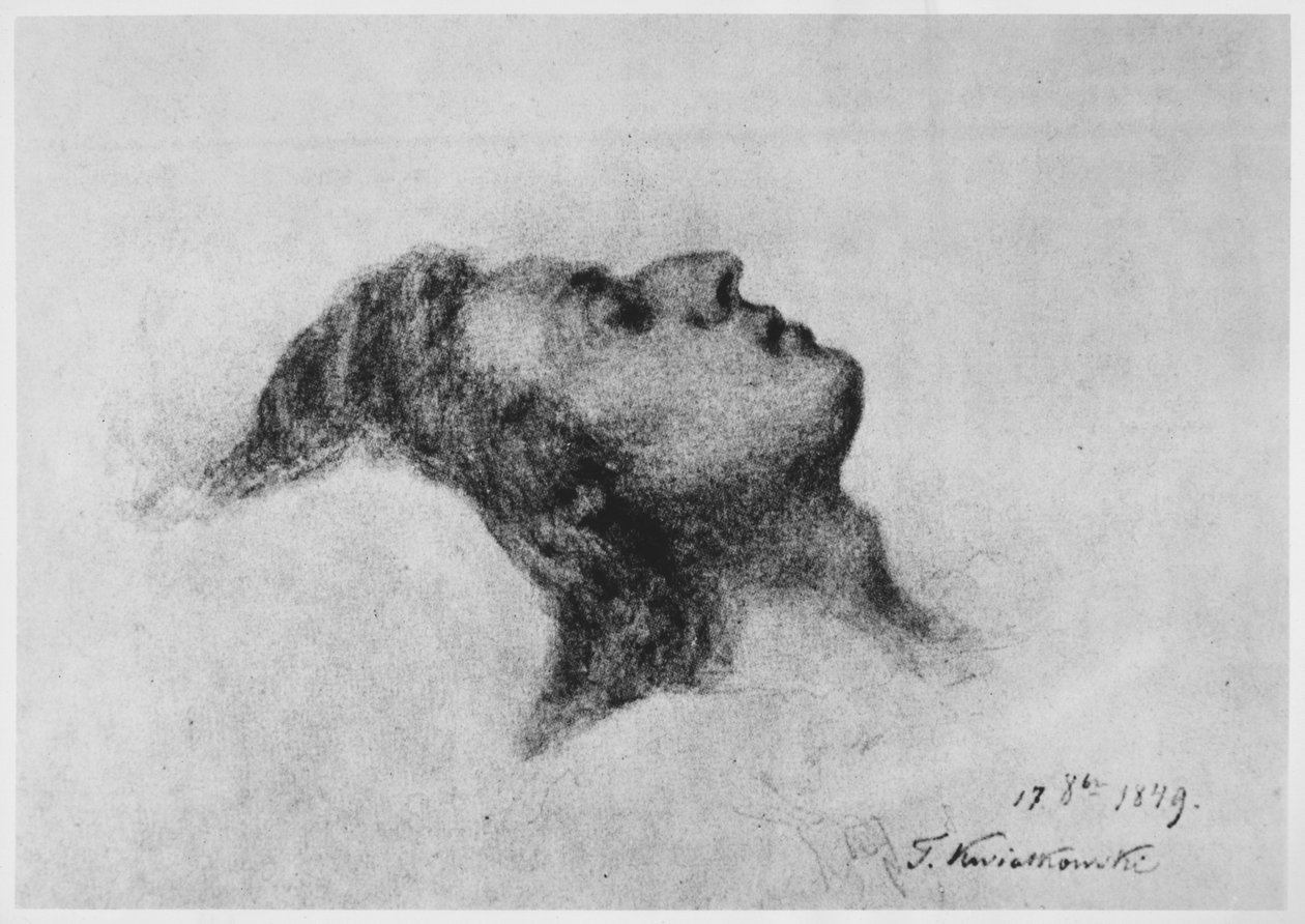 Fryderyk Chopin na łożu śmierci, 17 października 1849 autorstwa Antar Teofil Kwiatowski