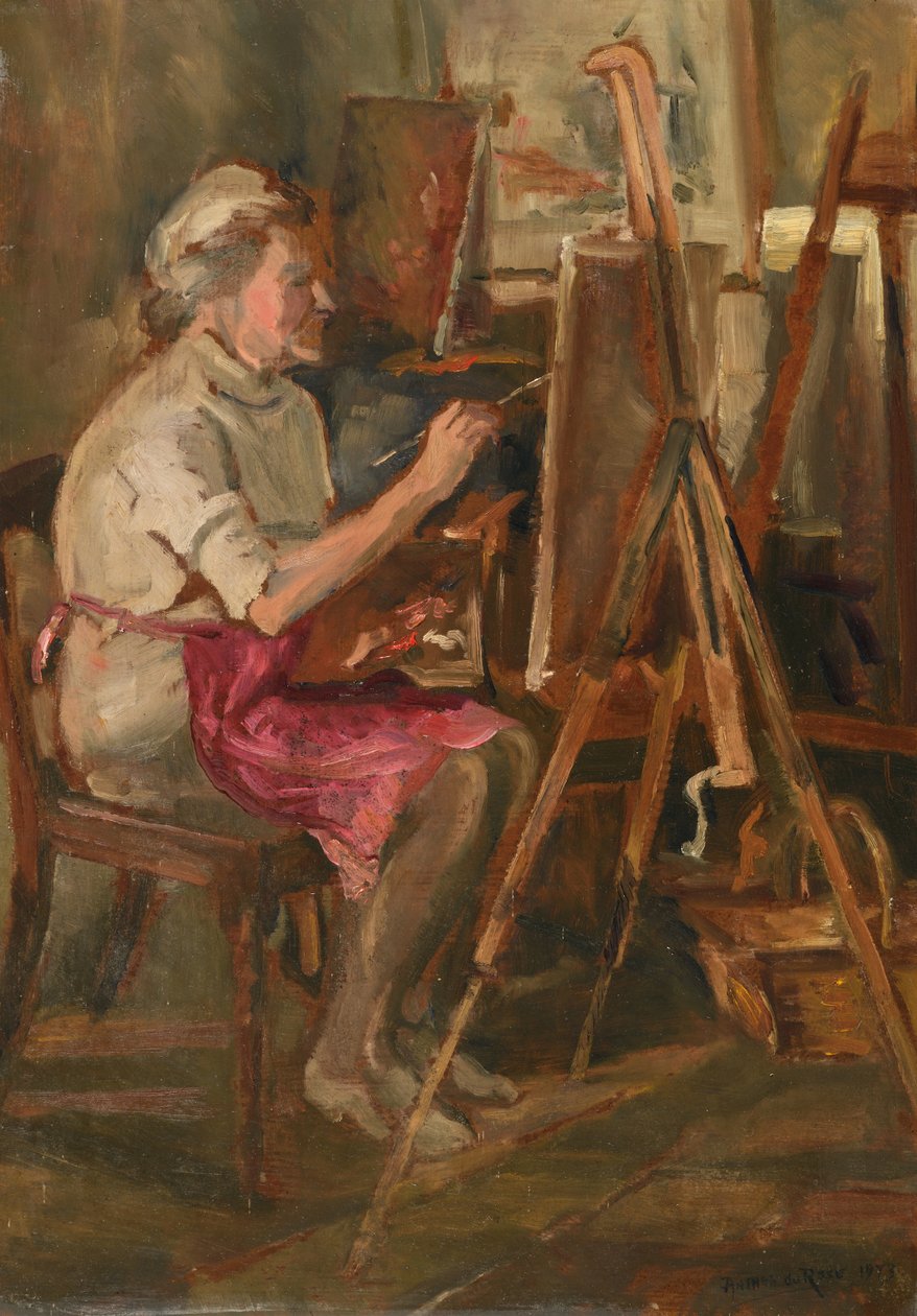 Artysta przy pracy w pracowni Cora Vissera w Ipswich autorstwa Anthea Durose