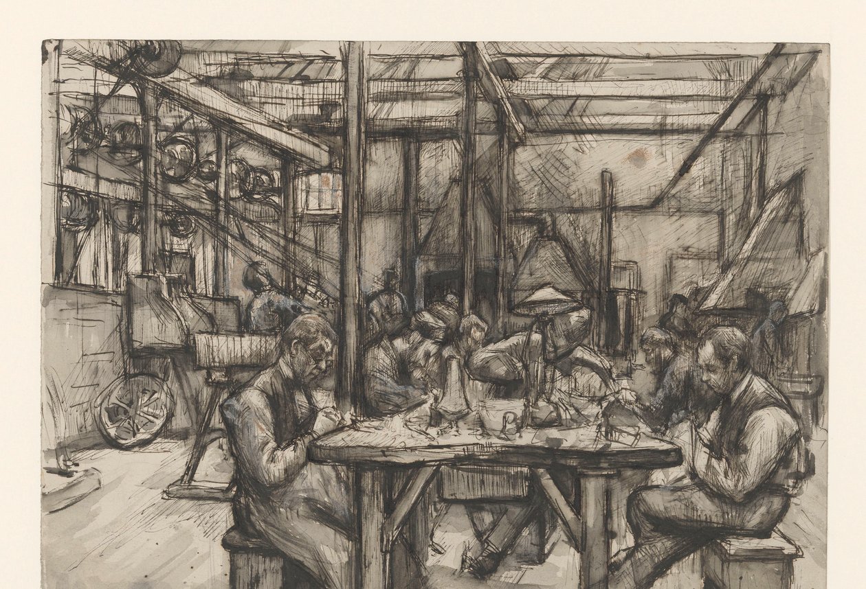 Warsztat w fabryce srebra Begeer autorstwa Anthon Gerhard Alexander van Rappard