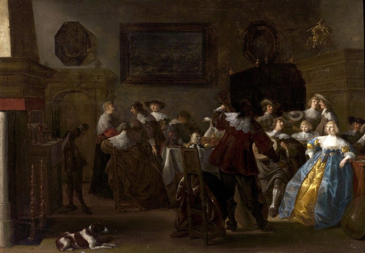 Wesoła Kompania (Wnętrze z kawalerami i damami), 1630 autorstwa Anthonie Palamedesz