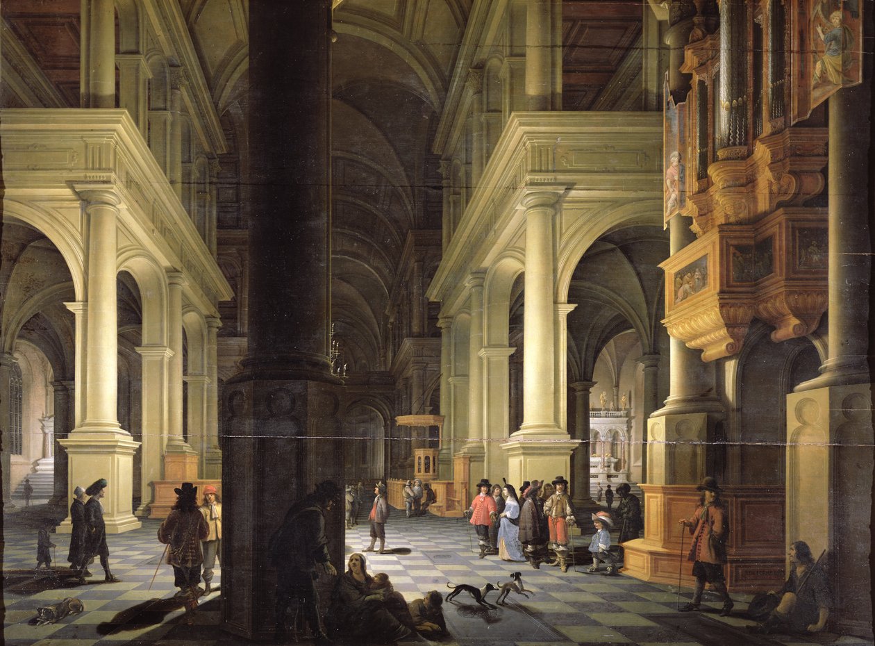 Wnętrze świątyni, 1652 autorstwa Anthonie Delorme