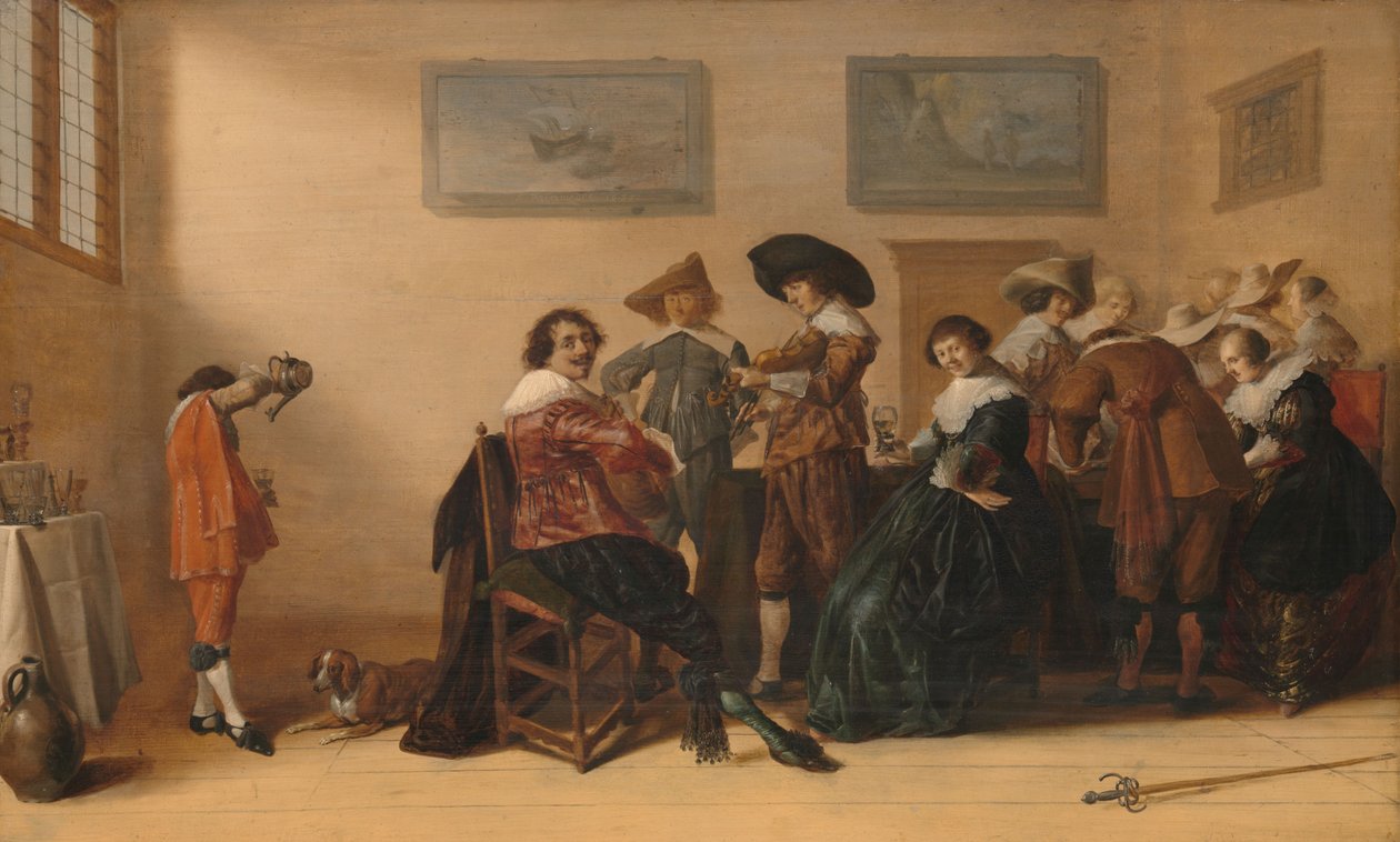 Wesołe towarzystwo w pokoju autorstwa Anthonie (1601-73) Palamedesz