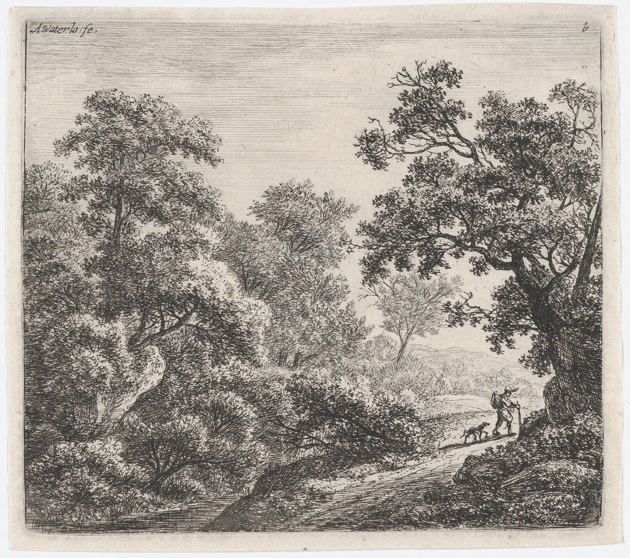 Podróżnik i jego pies Le Voyageur et son Chien, XVII wiek. autorstwa Anthonie Waterloo