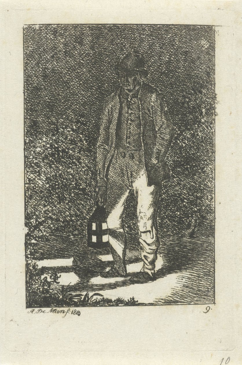 Mężczyzna z latarnią autorstwa Anthonie Willem Hendrik Nolthenius de Man