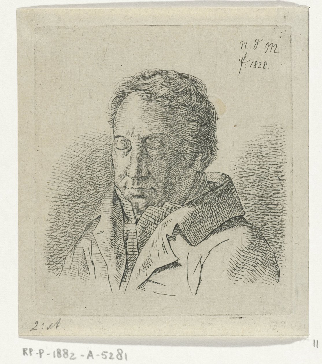 Mężczyzna z zamkniętymi oczami autorstwa Anthonie Willem Hendrik Nolthenius de Man